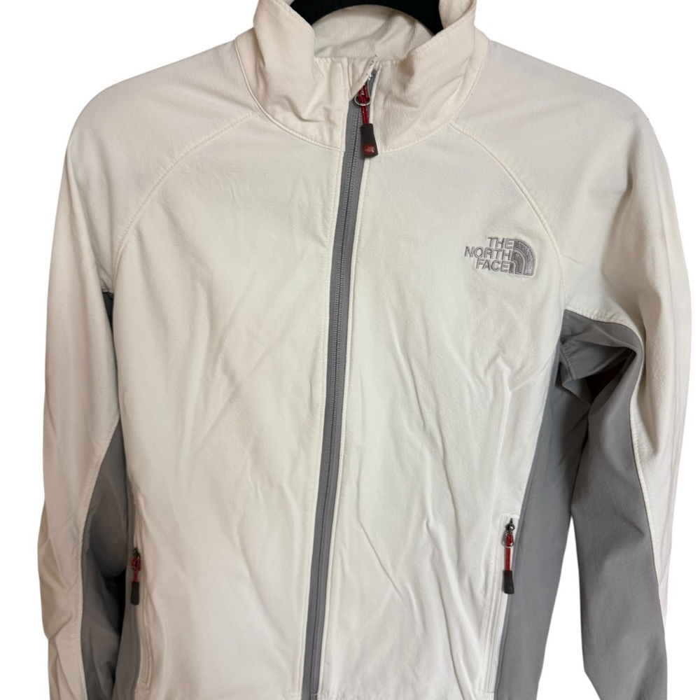 The North Face Cream and Gray Full-Zip Jacket